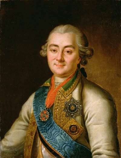 アレクセイ・グリゴリエヴィッチ・オルロフ伯爵の肖像（1737-1808） 作： Russian School