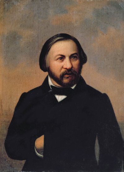 ミハイル・イヴァノビッチ・グリンカ（1804-57）の肖像、1850年代 作： Russian School