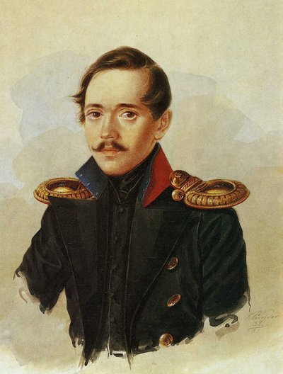 ミハイル・レルモントフの肖像、1838年頃 作： Russian School