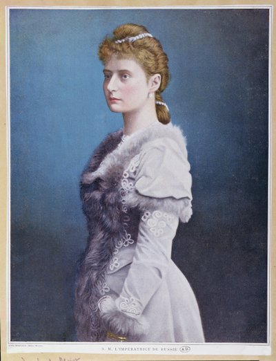Tsarina Alexandra Feodorovna（1872-1918）c.1898の肖像 作： Russian School