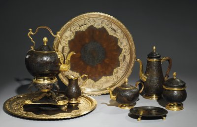 紅茶とコーヒーのサービス、おそらくデミドフのワークショップ、ウラル山脈、1770年頃 作： Russian School