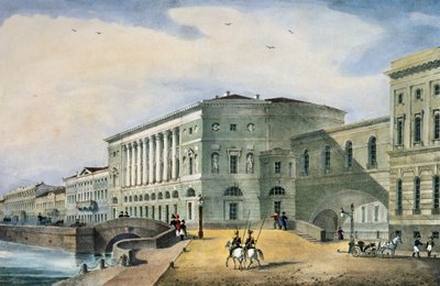 ヴァシリー島から見たエルミタージュ劇場、1822年 作： Russian School
