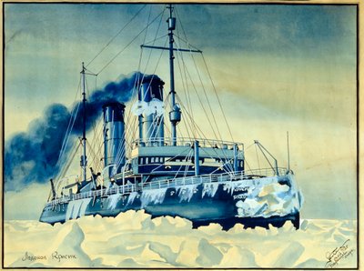 バレンツ海（北極海）の氷塊の中にそよぐクラシン・アイス・ブリーズ 作： Russian School