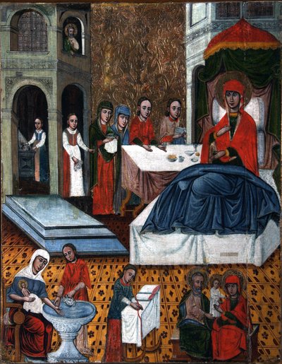 聖母の降誕、17 世紀半ば。 作： Russian icon.