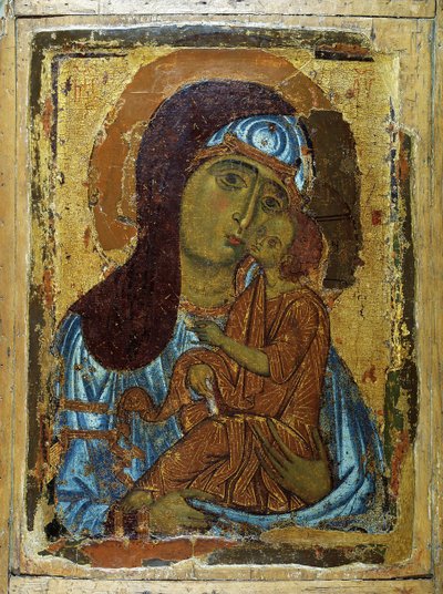 聖母エレウサ、13 世紀初頭。 作： Russian icon.