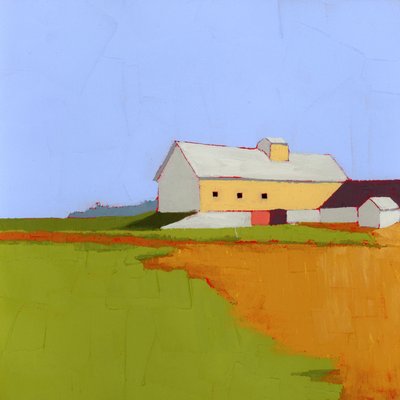 エアヒル・ファーム、2025年（アクリル、木製パネル） 作： Ruth Lague