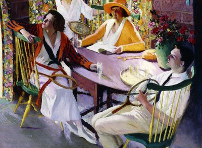 テニスの後、1921-25年頃（パネルに油彩） 作： Rutherford Boyd