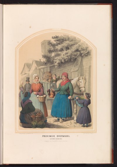 1857 年、Overijssel の Lonneker と Losser の伝統的な衣装 オーファーアイセル県。 Lonneker, Losser, etc. / XXXIV (オブジェクトのタイトル) 作： Ruurt de Vries