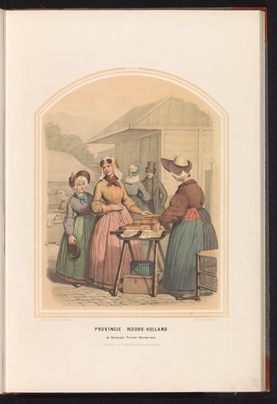 1857年、北オランダのベームスター、パーマー、ウォルマーの伝統的な衣装 北ホラント州。 de Beemster Purmer Wormer etc. / XXII (オブジェクトのタイトル) 作： Ruurt de Vries