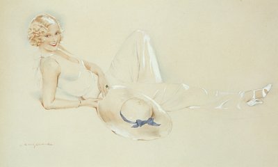 帽子の少女（白で高まった紙のトイレ） 作： S.M. Gerard