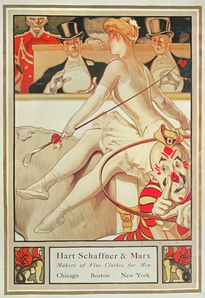 Hart Schaffner & Marx, Makers of Fine Clothing for Men, c.1925 (色リソ) & Marx maker of Fine Clothing for Men, USA by S.N. アボット (b.1874) c.1925 (ポスター) 作： S.N. Abbott