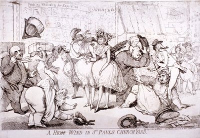 「セント ポール教会の強風」、ロンドン、1793 年 作： SW Fores