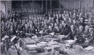 議会史の最も重要な出来事の1つ、1914年8月3日 作： S. Begg