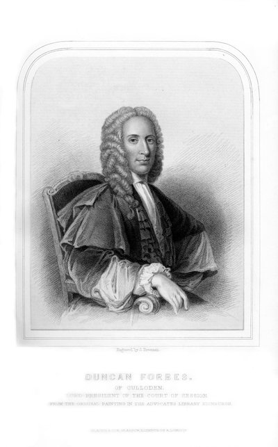 ダンカンフォーブス、スコットランドの政治家および裁判官、1870年。 作： S. Freeman