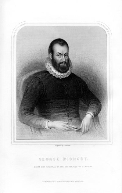 スコットランドの宗教改革者でプロテスタントの殉教者、ジョージウィシャート、1870年 作： S. Freeman