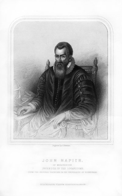 ジョンネイピア、スコットランドの数学者、物理学者、天文学者、占星術師、1870年。 作： S. Freeman