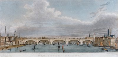 1829年、テムズ川のボートで西から見たロンドン橋 作： S Rogers