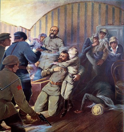 1923年7月17日、エカテリンブルクでの皇帝ニコライ2世（1868〜1918年）とその家族の処刑 作： S. Sarmat