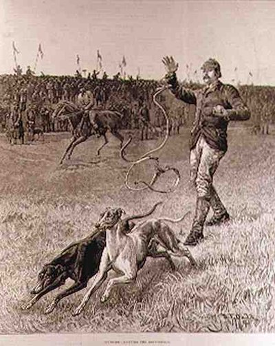 コーシング: The Illustrated London News からのグレイハウンドの滑り 作： S. T. Dadd