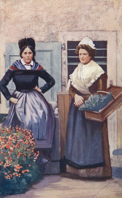 コースの農民娘たち（カラーリトグラフ） 作： Sabine Baring Gould