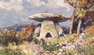 グランモントのドルメン（カラーリトグラフ） 作： Sabine Baring Gould