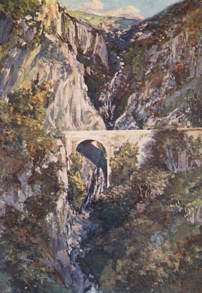 ヤギの跳躍、ル・ヴィガン（カラーリトグラフ） 作： Sabine Baring Gould
