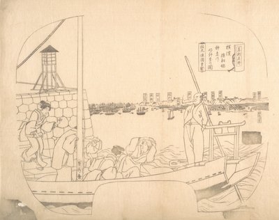 19世紀のファンのためのプルーフラインブロックプリント. 作： Sadahide Utagawa
