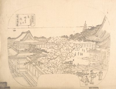19世紀のファンのためのプルーフラインブロックプリント. 作： Sadahide Utagawa