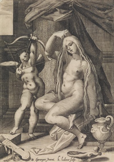 金星とキューピッド、1571-1650。 作： Sadeler