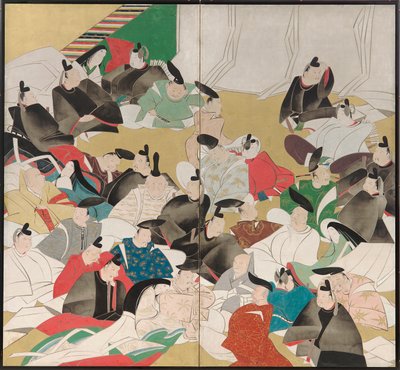江戸時代の詩人三十六（紙に墨、色、金） 作： Sakai Hoitsu