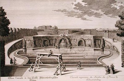 ゲオルク＝ダニエル・ホイマン（1691～1759）が1724～37年頃に出版したウィーンのシュヴァルツェンベルク公爵家の庭園にある大噴水（彫刻）（170853も参照） 作： Salomon (after) Kleiner