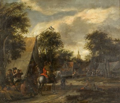 A Village Kermesse (パネルに油彩) 作： Salomon (follower of) Rombouts
