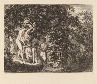 果物のかごを運ぶ少女、1770年。 作： Salomon Gessner