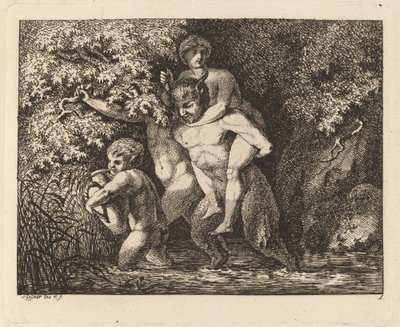ニンフを背負ったサテュロス、176971。 作： Salomon Gessner
