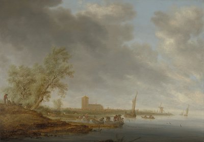 ナールデンを望む川の風景、1642年。 作： Salomon Ruysdael