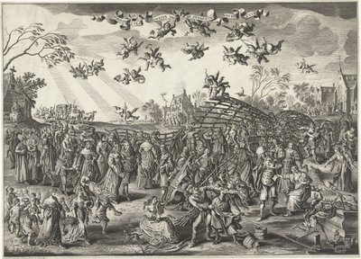 結婚の罠: 結婚の寓話 fuyk を装った huwelyx の画像 (オブジェクトのタイトル) 作： Salomon Savery (attributed to)