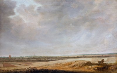トウモロコシ畑のある風景 作： Salomon van Ruisdael or Ruysdael