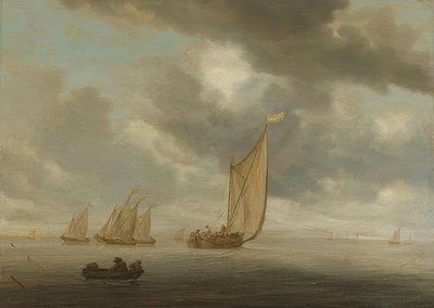 内陸水に帆船 作： Salomon van Ruisdael or Ruysdael
