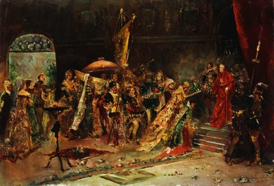 枢機卿へのプレゼンテーション、1877 作： Salvador Sanchez Barbudo