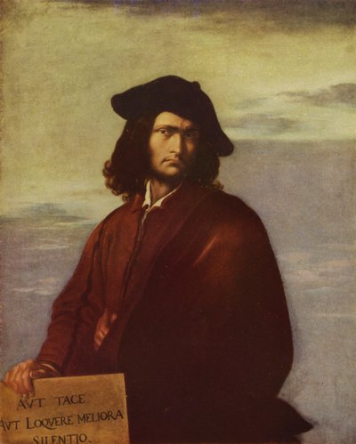 哲学、イタリア人アーティスト、サルヴァトール・ローザによる自画像（油絵） 作： Salvator (after) Rosa
