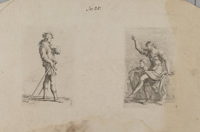 (フィギュア・シリーズ）胸の高さに腕を置く男 作： Salvator Rosa