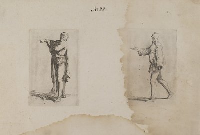 (フィギュア・シリーズ) 立ち姿、左を指差す男 作： Salvator Rosa