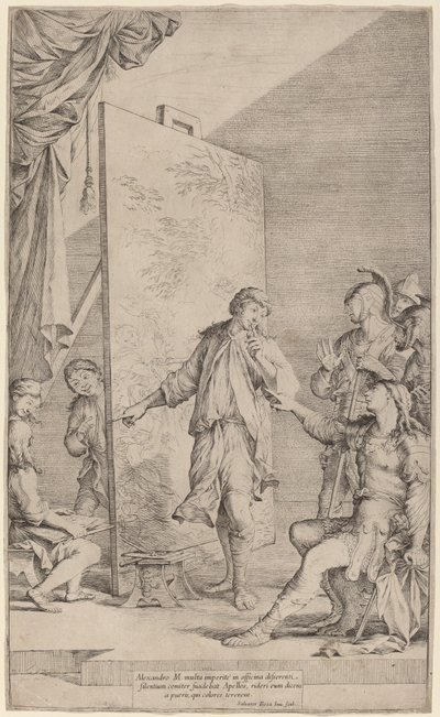 アペレスのアトリエのアレキサンダー 作： Salvator Rosa