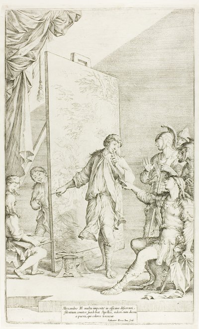アペレスのアトリエのアレキサンダー 作： Salvator Rosa