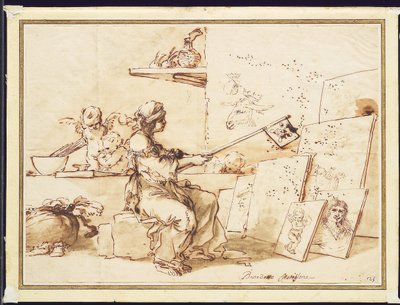 貧しい絵画の寓話、c.1649-50 作： Salvator Rosa