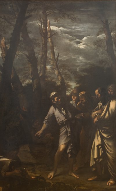 コップを捨てるディオゲネス 作： Salvator Rosa