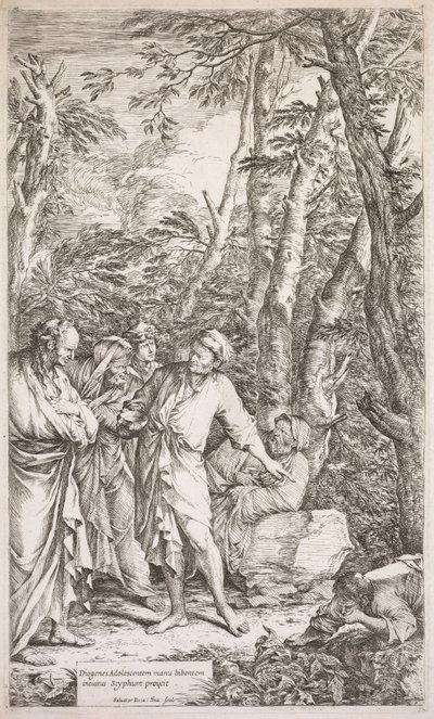 ディオゲネスと彼の杯 作： Salvator Rosa