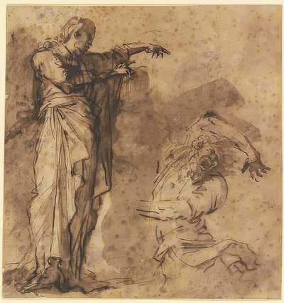 憑依を癒すキリストへのドラフト 作： Salvator Rosa