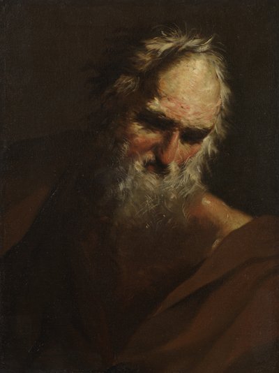ひげを生やした男の頭、1640〜80年頃 作： Salvator Rosa