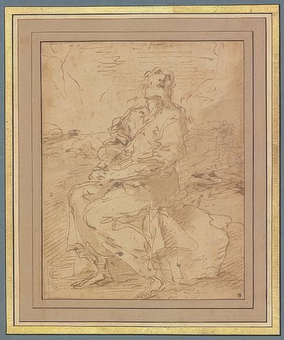 セントフランシス、ドラフト。 1649-60 作： Salvator Rosa